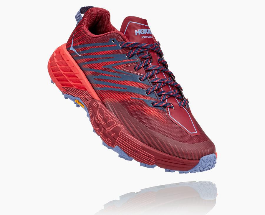 Tenis Trail Hoka One One Feminino Vermelhas - Speedgoat 4 - 270-KLNGMY